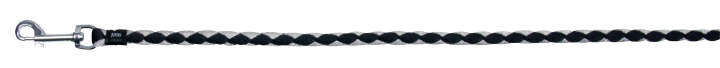Trixie Cavo Leine schwarz_silber_143382_44167 Hundeleine aus geflochtenem Material in Schwarz und Silber mit Karabinerhaken.
